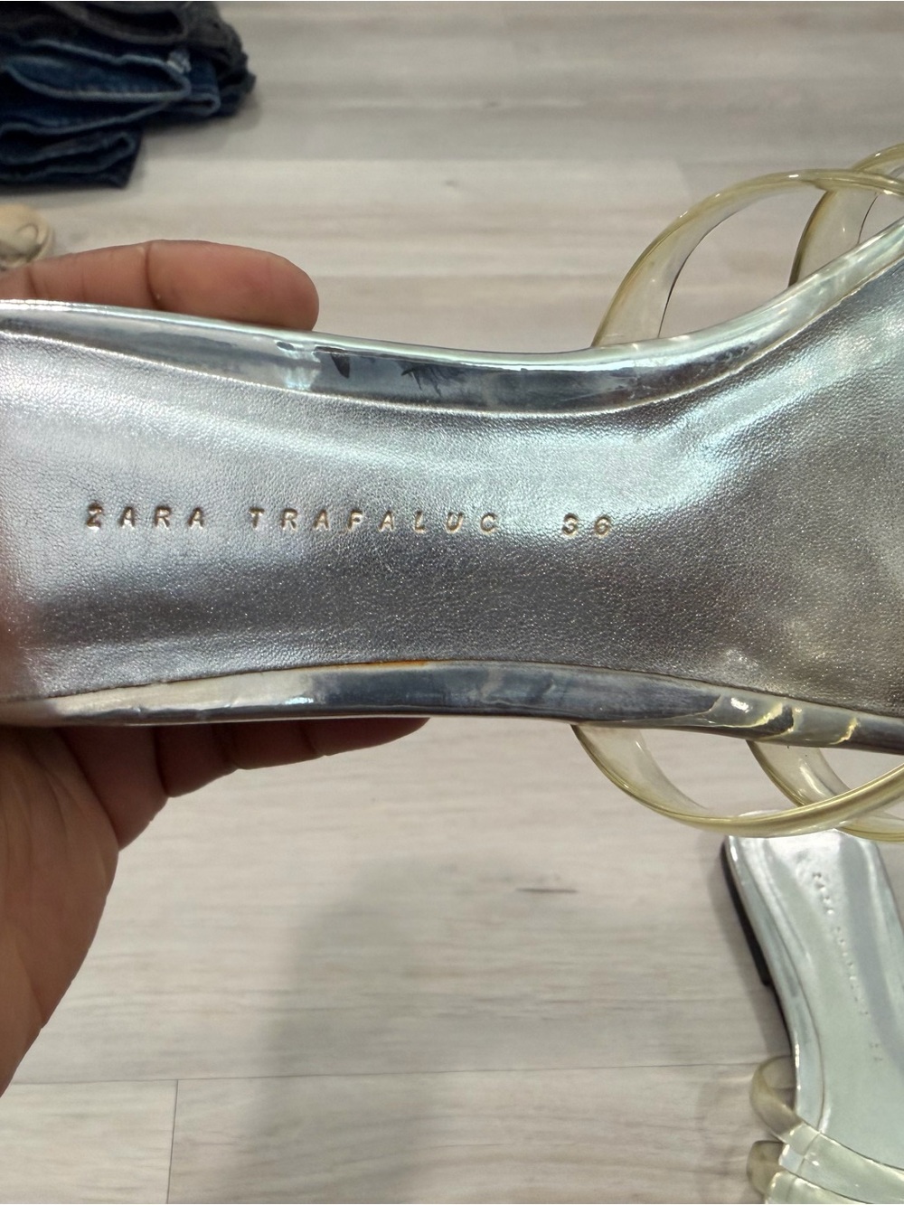 Zara Translucent Champagne Multi-Strap Slide Sandals - Picture 4 of 4